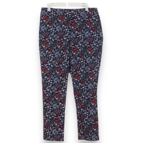 Carolina Belle Navy Floral Work Office Trouser Pant size 6 - Picture 1 of 7